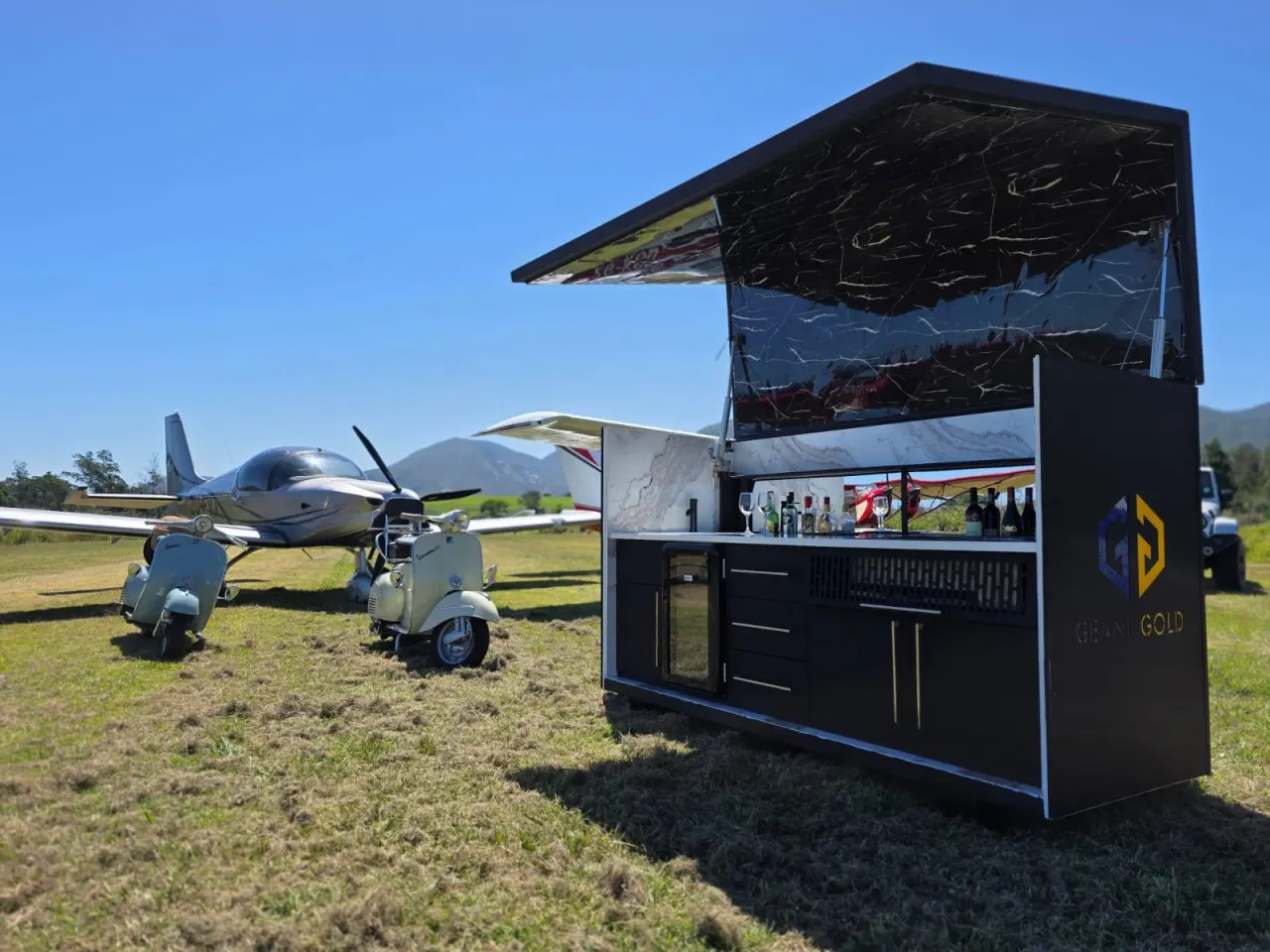 The Rover outdoor kitchen on an airfield